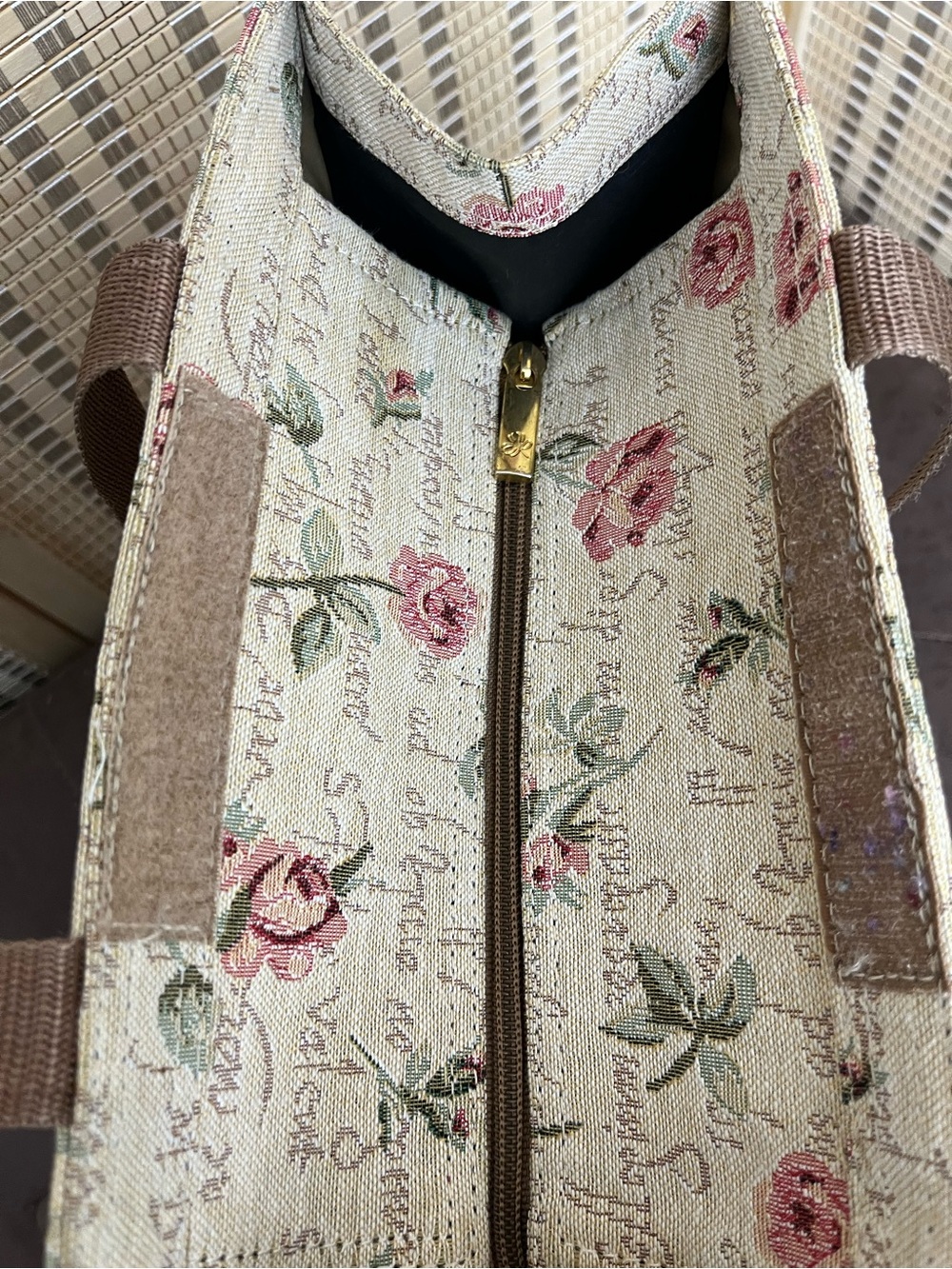 Paris Floral Canvas Tote with Brown Trim - Everyday Floral Carry